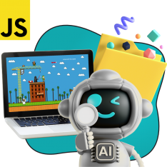 Язык программирования JavaScript + AI. Проектное обучение + геймификация + AI-помощники - КИБЕРшкола программирования для детей, компьютерные курсы для школьников, начинающих и подростков - KIBERone г. Коньково